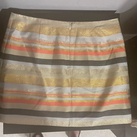 J. Crew NEW WITH TAGS! Shimmer Stripe Skirt Sz-8 - Picture 2 of 8
